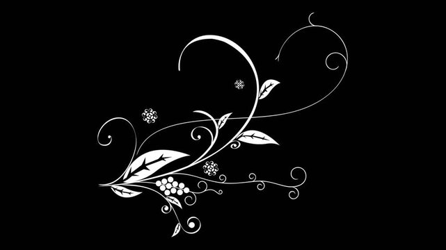 vector illustration of filigree floral design element on alpha background