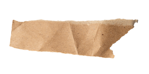 Ripped brown craft paper with torn edges, presenting space for text or design, transparent a background having