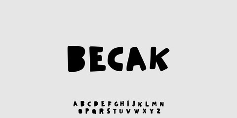thick alphabet, modern fat letters, blocky font with shapes, trendy maximalist typeface, headline typography, creative design identity, logo and monogram. Vector typeset. © Wahyu