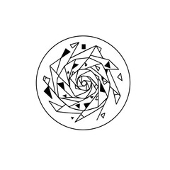 Abstract Geometric Spiral Design Illustration
