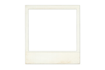 Vintage instant film frame on transparent background, template for memories, blank border design