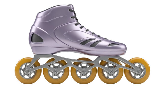 Isolated inline skate with five wheels, street roller blade for sports and outdoor fitness