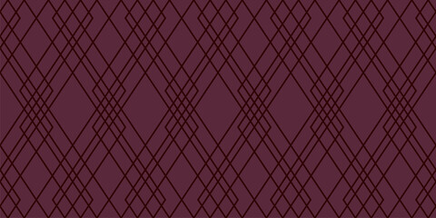 Subtle geometric line pattern. Vector linear seamless ornament with grid, thin lines, lattice. Abstract maroon color minimal outline background. Art deco texture. Repeated geo design for decor, print