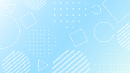 水色グラデーションの、ポップで可愛いメンフィス風背景	
