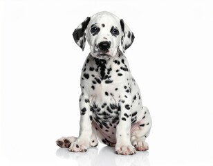Dalmatiner-Welpe auf wei&szlig;em Hintergrund