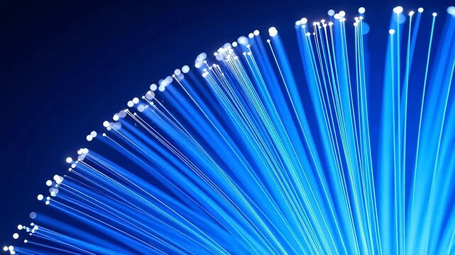 Blue fiber optic light strands