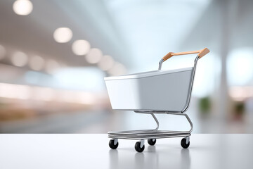 Shopping cart looks so empty and ready for items to be placed inside