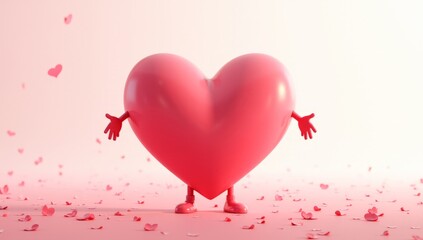 large red heart with arms and legs