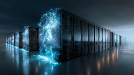 A large artificial intelligence computer center.