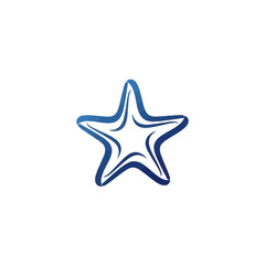 Obraz premium Blue gradient starfish illustration