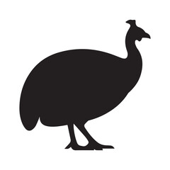 Printhelmeted guinea fowl silhouette design helmeted guineafowl bird vector illustration