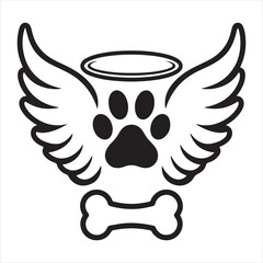 Pet angel graphic with wings and halo in bol