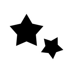 Obraz premium 黒の大小スターアイコンセット 評価・強調に使えるシンプルな星シルエット ベクター素材/Black Star Icon Set with Two Sizes for Rating and Emphasis Simple Vector Illustration 