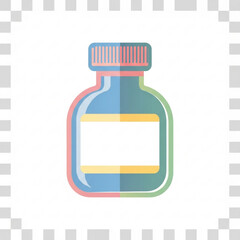 Fototapeta premium Multicolor bottle icon with label and cap