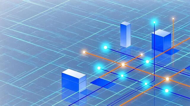 Abstract digital network grid