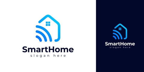 Modern Smart Home Logo for Home Business with Technology