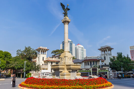 Flowers at the Marco Polo square in Tianjin, China