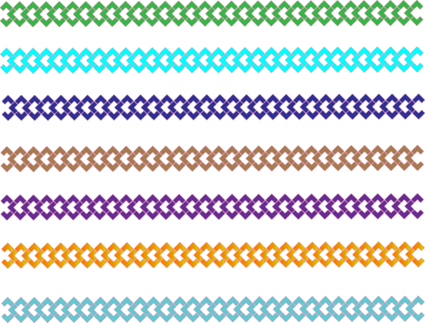 Colourful Geometric Chain Border Set Decoration on transparent background - Powered by Adobe