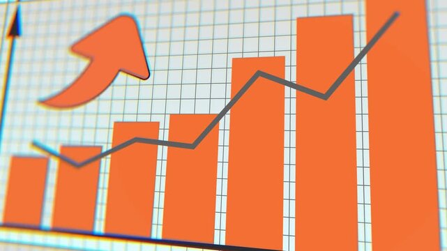 上昇するグラフ(拡大)_4Kサイズ