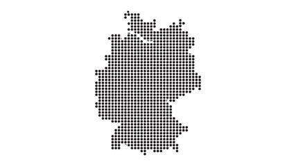 Dotted Map of Germany - Abstract Digital Halftone Vector Illustration