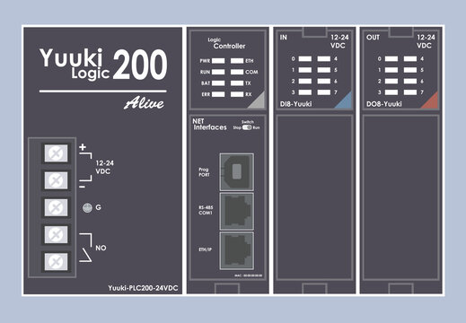 PLC Programable Logic Controller With Digital Analog Input and Output Flat Design
