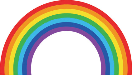 Obraz premium Vibrant rainbow design featuring bold colors arching across a bright background, perfect for cheerful themes and artistic projects.