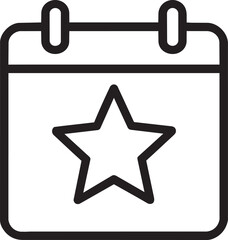 Calendar icon with star symbol vector design