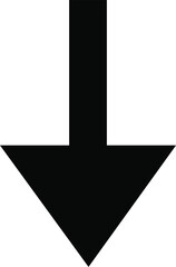 Bold black downward arrow design suitable for digital backgrounds, web graphics, and print media, conveying direction, movement, and modern aesthetic elements in visuals.