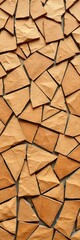 Earthy biege leather shards form a crisp, angular mosaic under even light,  sophisticated,  abstract art