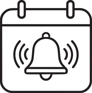 Calendar icon with notification bell vector design