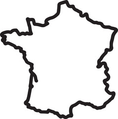 France map outline icon, editable stroke, simple vector illustration