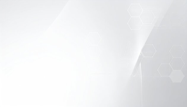 Abstract clean white background with subtle geometric hexagonal overlays
