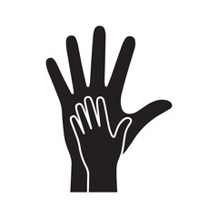 Fototapeta premium Adult hand holding child's hand symbolizing family care and support