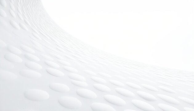 Abstract white surface with embossed oval pattern receding into light