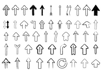 Hand-drawn arrows in various styles direction indicators annotations vector design resource for creative projects