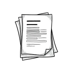 Hand Drawn Stack of Papers with Text Content