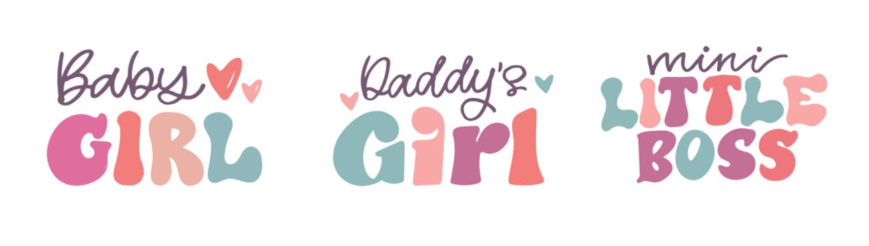 Baby Girl - hand drawn doodle lettering quote. Lettering for t-shirt design, mug print, bag print, clothes fashion. 100% hand drawn vector image.

