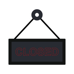 CLOSED icon. illustration of a "CLOSED" sign board. Ideal for use in website, application or marketing materials.