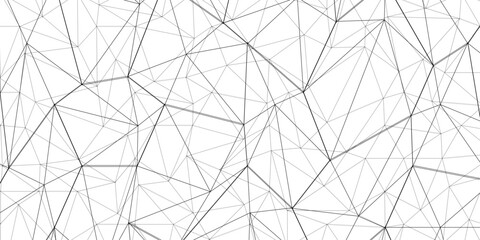 Fototapeta premium Abstract of simple gray line triangle pattern geometric background .white background creative and geometric shape with white luxury pattern .Gray and white geometric background with low poly triangle