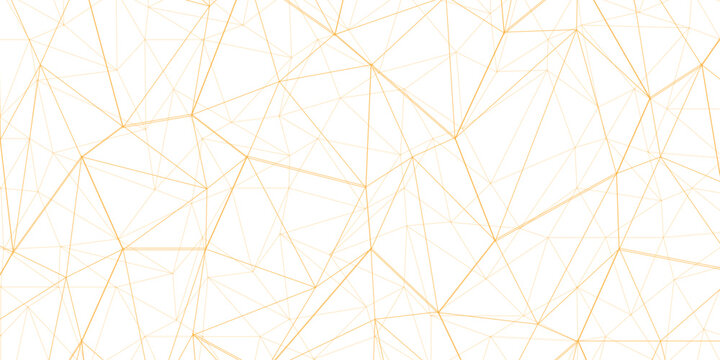 Abstract of simple GOLD line triangle pattern geometric background .white background creative and geometric shape with white luxury pattern .GOLDENand white geometric background with low poly triangle