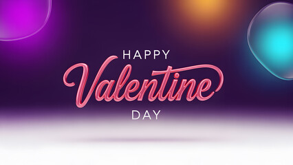 Vibrant Happy Valentine's Day Greeting with Abstract Fluid Background