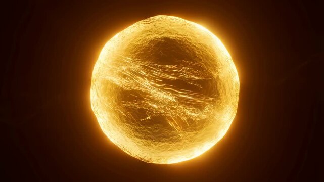 Glowing sun with dynamic surface textures and radiant energy. Represents the power of nature and the source of life on Earth