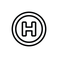 Bold Monoline Vertiport Landing Pad Zone Icon For Drones