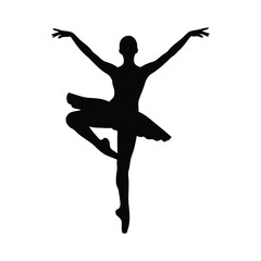 Silhouette of a Ballerina in a Tutu ballet dancer
