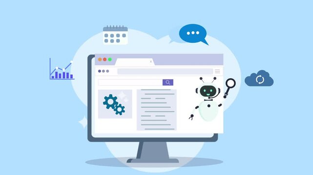 Computer screen displaying analytics and AI chatbot interface.