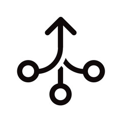 Symbol with three circles and upward arrow