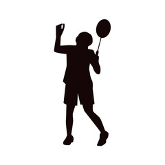 Person playing badminton