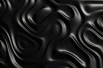 Abstract Black Liquid Metal Waves Background