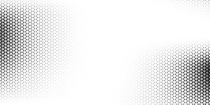 Abstract geometric black and white deco art halftone hexagone  and triangle print pattern. Vector eps 10