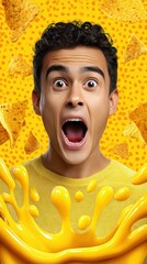 Exciting Party Snacks and Nachos with Melted Cheese Splash